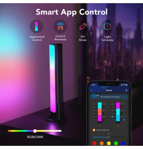 RGBICWW WiFi + Bluetooth Flow Plus Light Bars [Energy Class G] for Dynamic Lighting Effects